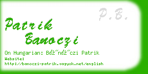 patrik banoczi business card